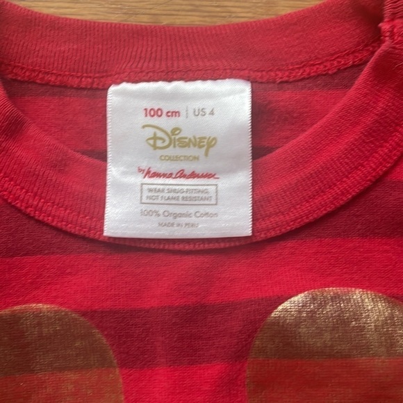 Hanna Andersson red strip Mickey pajama top 4 - Picture 3 of 5